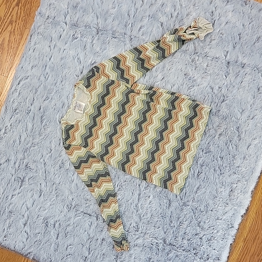 Matilda Jane Green/Brown Chevron Long Sleeve Shirt, Girls Size 4